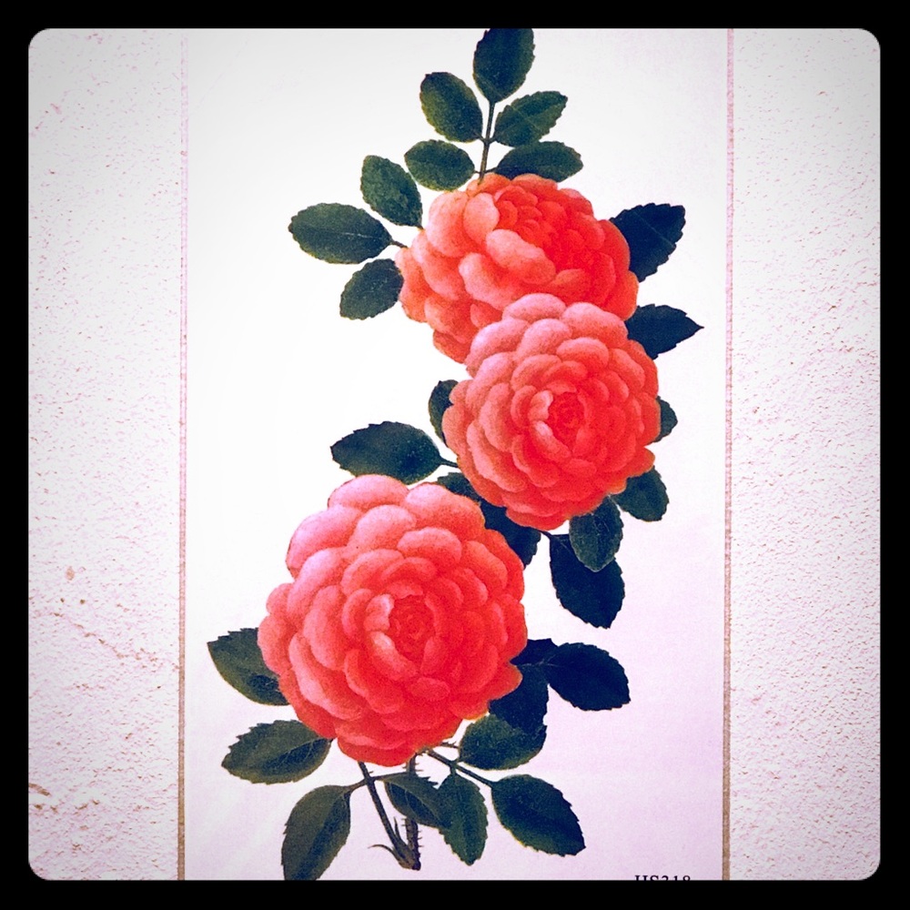 TEMPORARY PINK PEONY TATTOO 🌸